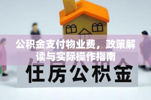荆门公积金支付物业费，政策解读与实际操作指南