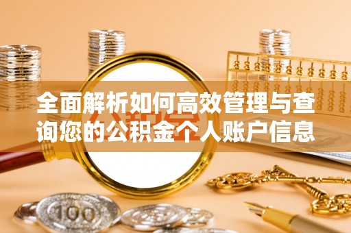 荆门全面解析如何高效管理与查询您的公积金个人账户信息